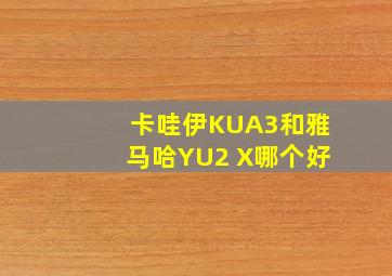 卡哇伊KUA3和雅马哈YU2 X哪个好